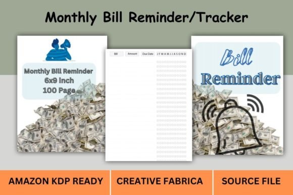 Download Monthly Bill Reminder,Tracker, KDP+Cover - Month Collection