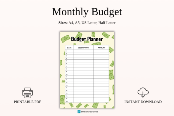 Download Cash Pattern Monthly Budget PDF - Month Collection