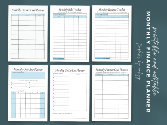 Download Monthly Finance Planner Template Bundle - Month Collection
