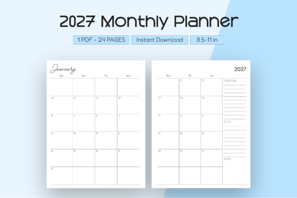 Download 2027 Monthly Planner - Month Collection