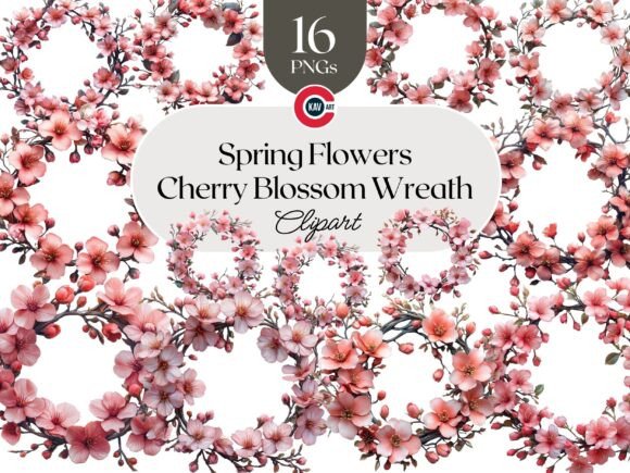Download Floral Garland &amp; Cherry Blossom Wreath - Premium Resources
