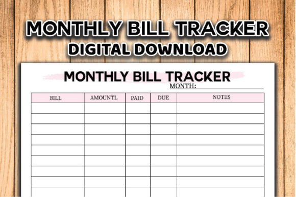 Download Monthly Bill Tracker Log | Bill Pay - Month Collection
